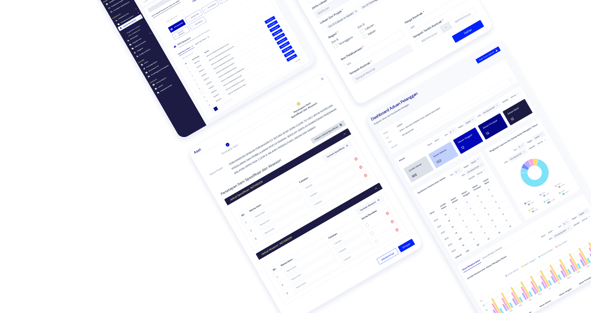 ICT Asset Lifecycle Management System screens